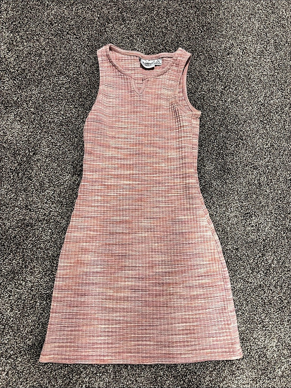 Colorful Planet Striped Mini Dress in Pink & White Size Medium Like New